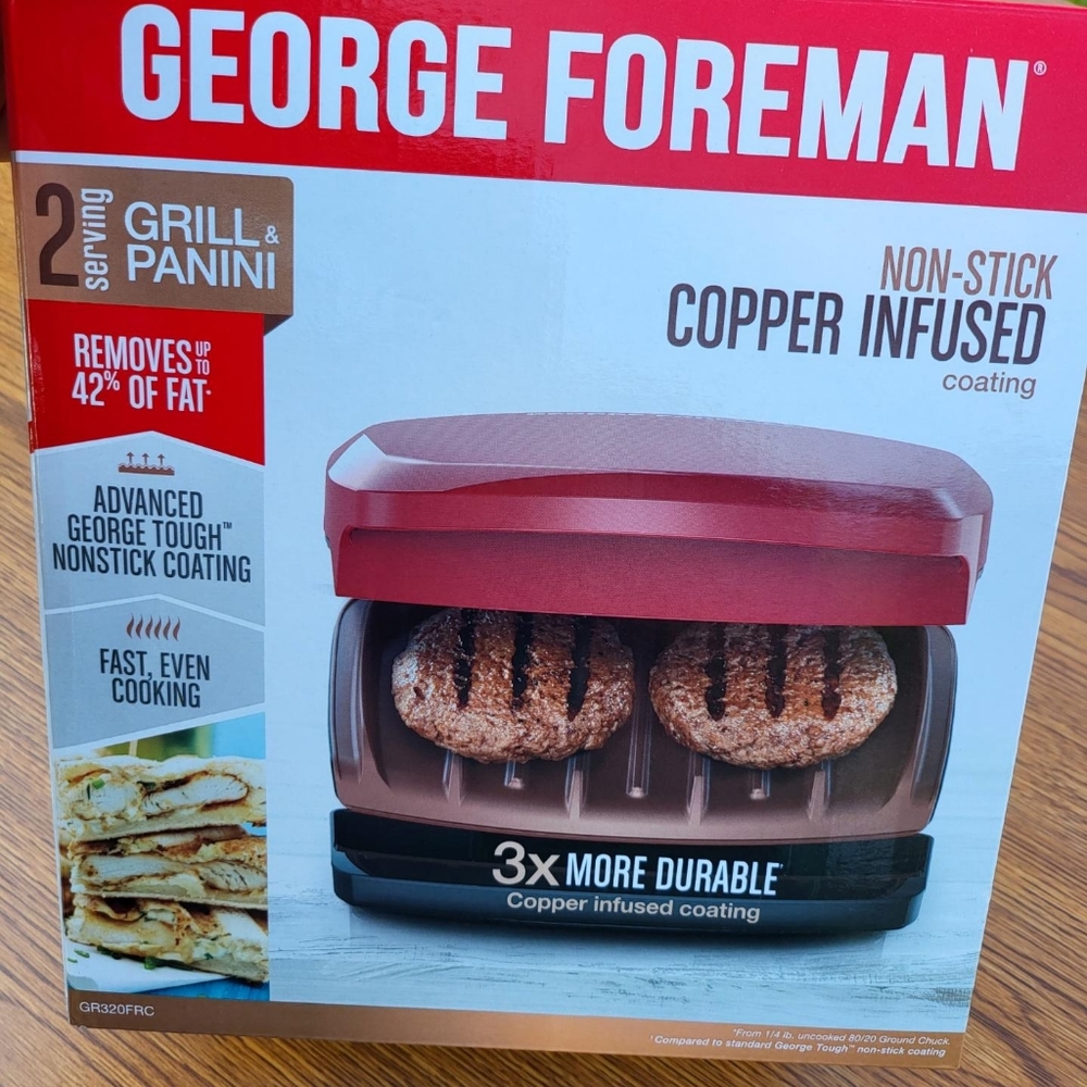 George Foreman non stick copper infused grill
